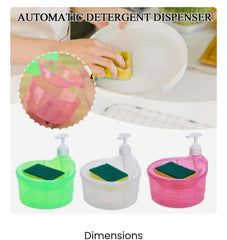 Double Layer 2 in 1 Liquid soap Dispenser with Pump and Sponge | 15 x 16 x 17 CM | Multi-Color