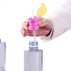 Portable Bottle Cap with Anti-Spill Straw Cover and Universal Conversion Head for Mineral Water and Beverages