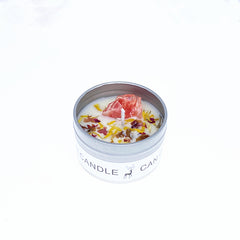 Aromatherapy candles Crystal stone dried flower candles Silver tin candles Hotel wedding souvenir candles