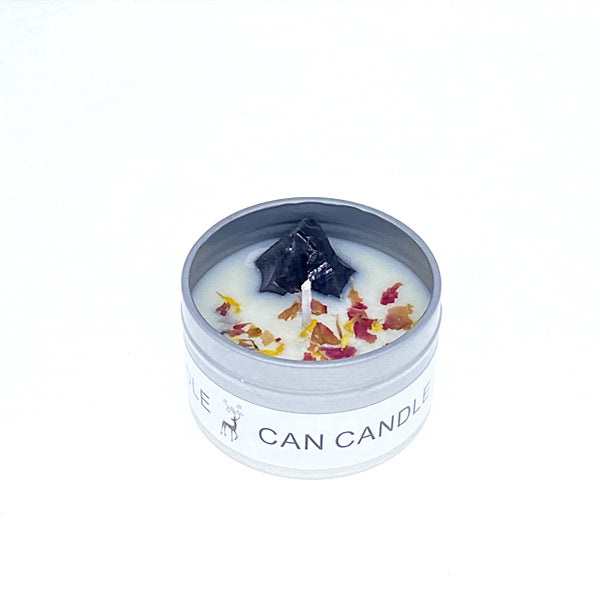 Aromatherapy candles Crystal stone dried flower candles Silver tin candles Hotel wedding souvenir candles